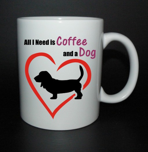 hrnek All I need is coffee and a dog - baset